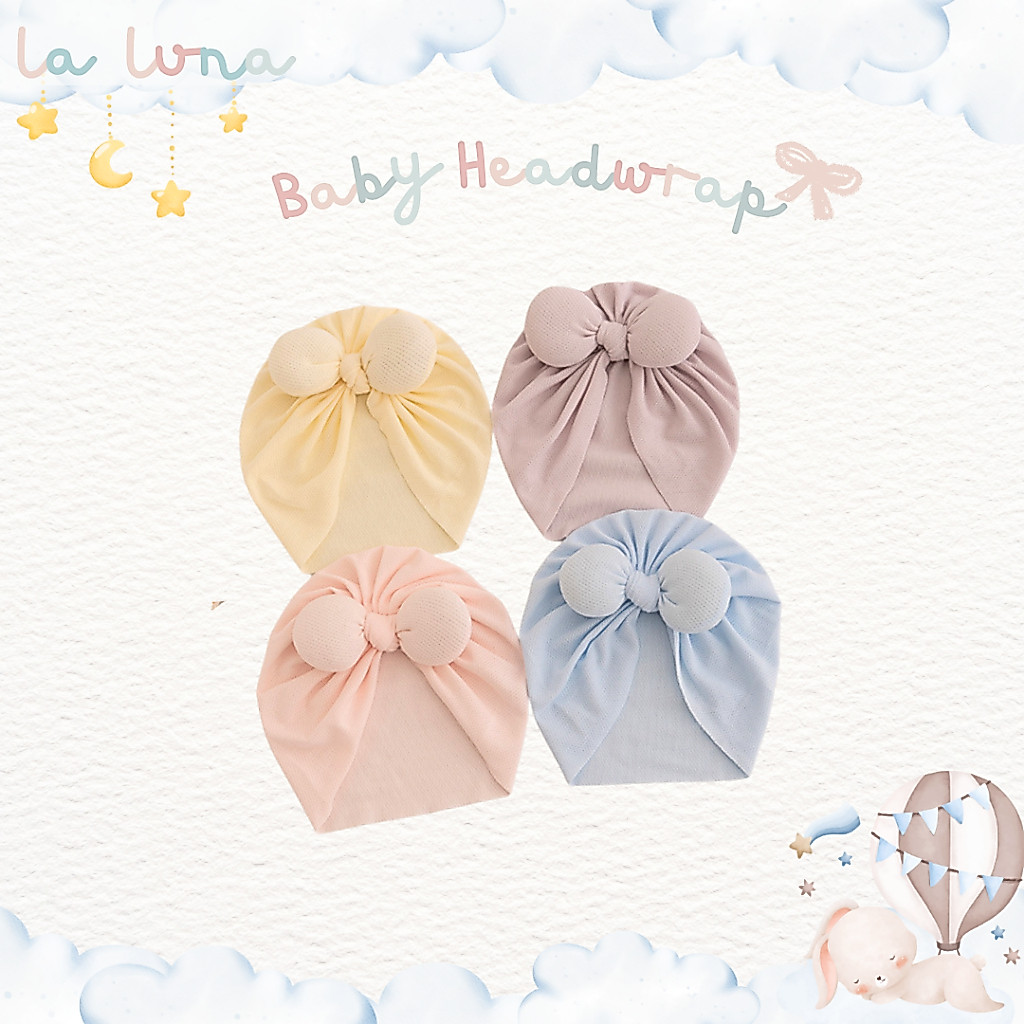 La Luna ผ้าโพกหัวเด็กผู้หญิง หมวกเด็กแรกเกิด หมวกโพกหัว (Baby Headwrap)