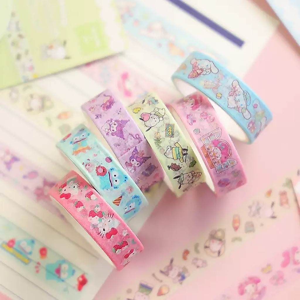 cutiepie-(พร้อมส่ง)เทปวาชิซานริ ความยาว 1.5ซม x 3เมตร สำหรับติดตกแต่ง