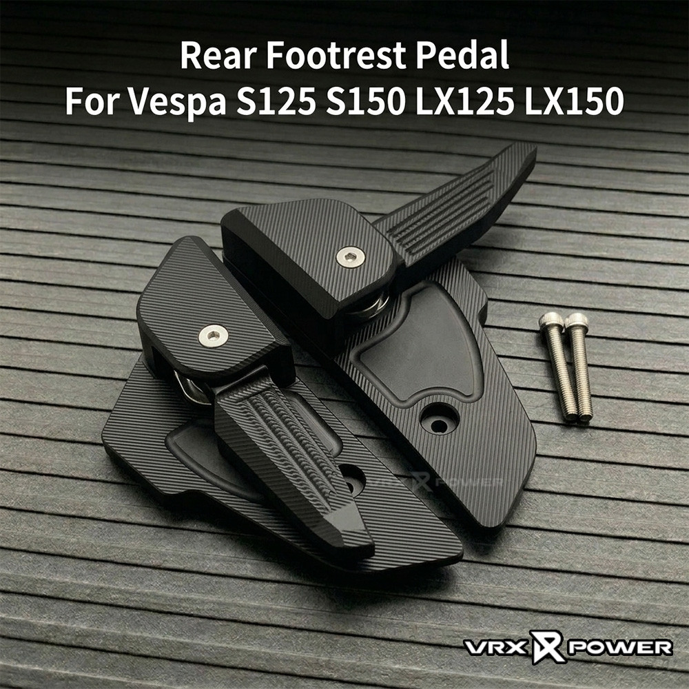 สําหรับ Vespa LX125 LX150 s125 s150 พักเท้าผู้โดยสาร พักเท้าพับได้