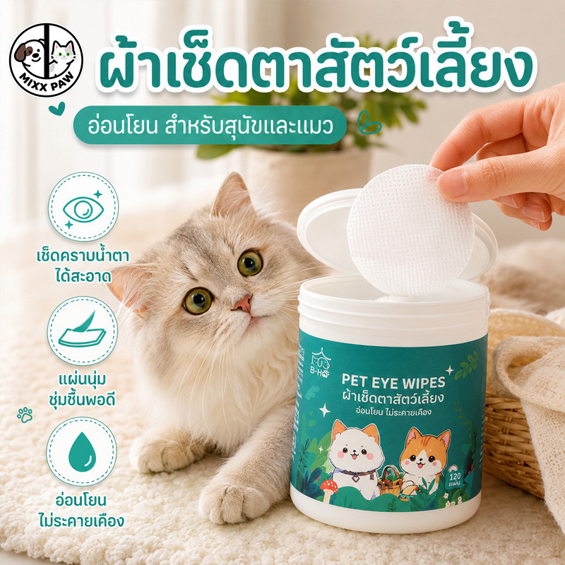 แผ่นเช็ดแมว ทําความสะอาดสัตว์เลี้ยง แผ่นเช็ดตาสุนัขและแมว ทำความสะอาดฟัน ที่หยอดหูแมว ไม่เจ็บหู ราคาถูก