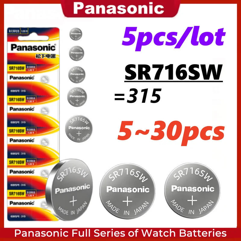 5-30PCS Panasonic SR716SW 315 แบตเตอรี่นาฬิกาสําหรับ Tissot CK นาฬิกาควอตซ์ Silver oxide SR716 SW