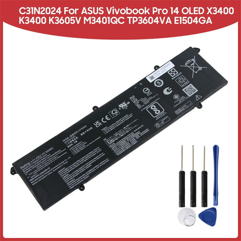 ใหม่เปลี่ยนแบตเตอรี่ C31N2024 สําหรับ ASUS Vivobook Pro 14 OLED X3400 K3400P K3605V M3401QC TP3604VA