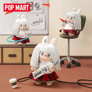 POPMART THE MONSTERS Retro Barber Shop Series จี้ตุ๊กตาไวนิลกล่องลึกลับของเล่นตกแต่งของขวัญ