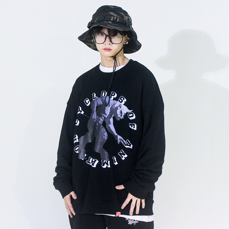 FunkyStyle ฤดูใบไม้ร่วงฤดูหนาว National Street สวมใส่รอบคอ oversize Cotton Sweatshirt ผู้ชายผู้หญิง 
