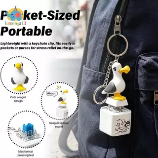 LAN 3D การ์ตูน Seagull Custom Keycap Squeaky เสียงซิลิโคน Key Cap สําหรับเล่นเกมคีย์บอร์ด TH