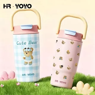 650ml 316SS แก้วน้ําหุ้มฉนวนพร้อมที่จับและหลอดคู่, ถ้วยรถสําหรับกีฬากลางแจ้ง