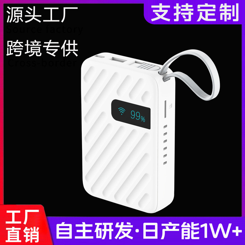 4G แบบพกพา wifi Net ใหม่มือถือไร้สาย WiFi6 รถกลางแจ้งมาพร้อมกับสายเคเบิล 10,000mAh Power Bank Intern