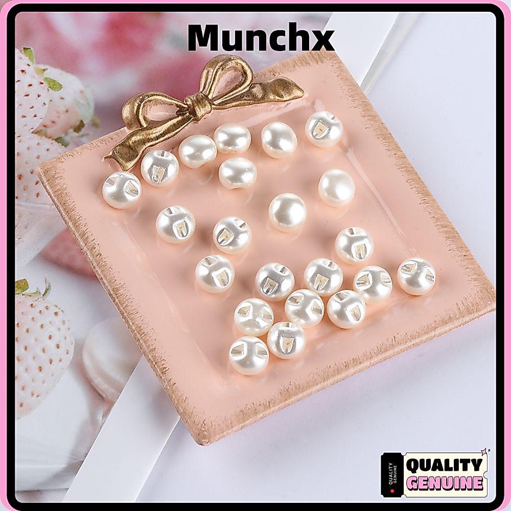 MUNCHX 50PCS Pearl Buttons 10mm Garment ตกแต่งเห็ด DIY Scrapbooking