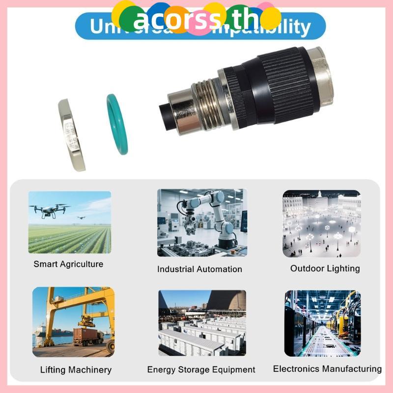 ACOR Speed 12mm 8Pin RJ45 Adapter 4Pin D-Code to Cat6 Adapter for Automation