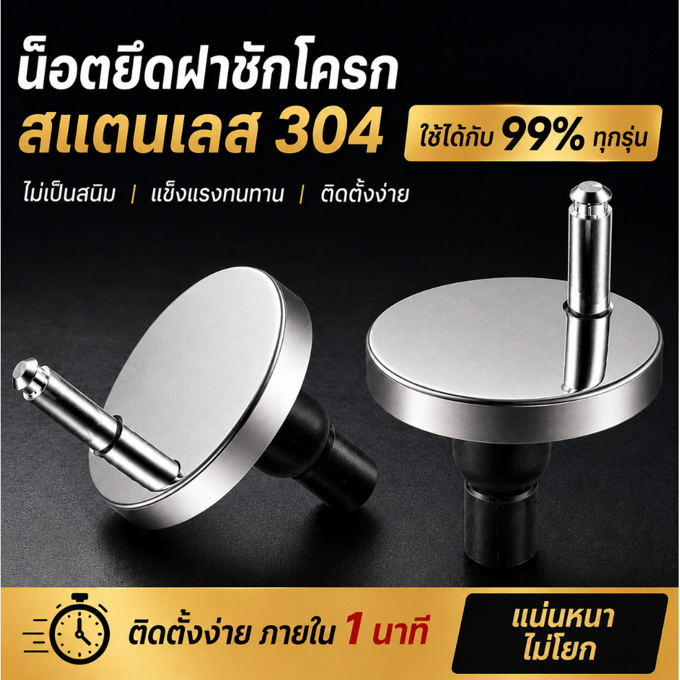 🔥ซื้อ 1 แถม 1🔥น็อตยึดฝาชักโครก สกรูอุปกรณ์โถสุขภัณฑ์ อเนกประสงค์ ยางขยาย ติดตั้งง่าย ทนทาน ชุดซ่อมห้องน้ำ