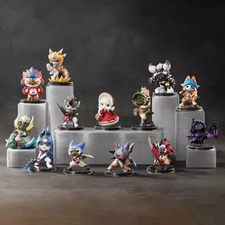 POP MART Monster Hunter Palico ซีรีส์ ฟิกเกอร์ กล่องสุ่ม น่ารัก ของสะสม ของแต่งโต๊ะ ของขวัญสำหรับแฟนๆ