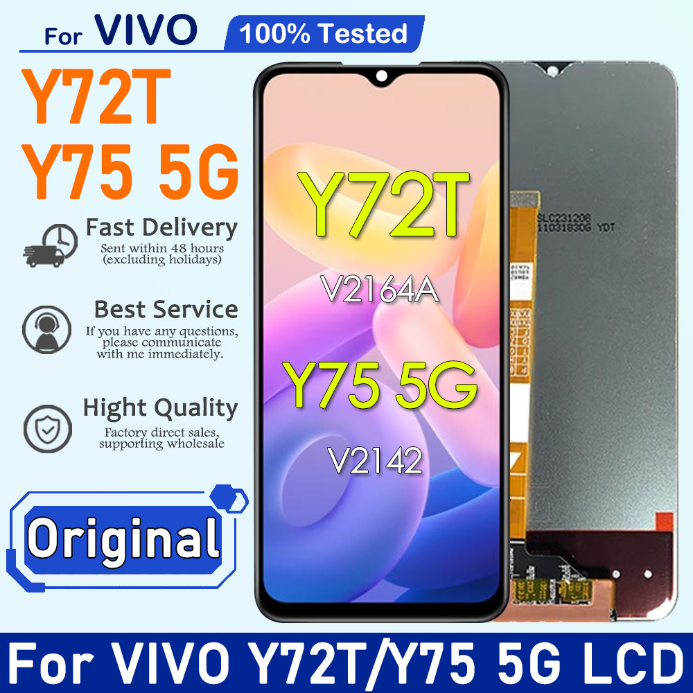 6.58 "LCD ต้นฉบับสําหรับ VIVO Y72t จอแสดงผล Touch Screen Digitizer สําหรับ VIVO Y75 5G LCD เปลี่ยน