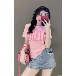เสื้อยืดแขนสั้นผู้หญิง สไตล์เรโทรฤดูร้อน ใส่สบาย ส่วนบุคคล เสื้อสตรีท