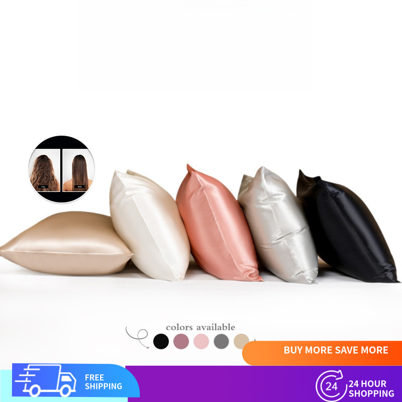 ซาตินปลอกหมอนผ้าไหมนุ่ม Cool Touch ซาตินโรงแรมคุณภาพหมอน Protector- 8 สี (1 Pc/48 x 74 ซม.)
