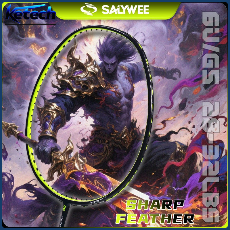 SLAYWEE ไม้แบดมินตันคาร์บอนเต็ม - เบาเหมือนขน 6U (28lbs) สำหรับโปร-agility