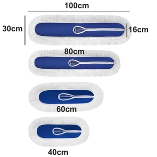 NIMENG ผ้าเปลี่ยนไม้ถูพื้นแบน, Heavy Duty 40/60/80/100/120 ซม.หัวม็อบขนาดใหญ่,นํามาใช้ใหม่ล้างทําความสะอาดได้ผ้าฝ้ายฝุ่นหัวม็อบเติมสําหรับกรอบม็อบขนาดมาตรฐาน