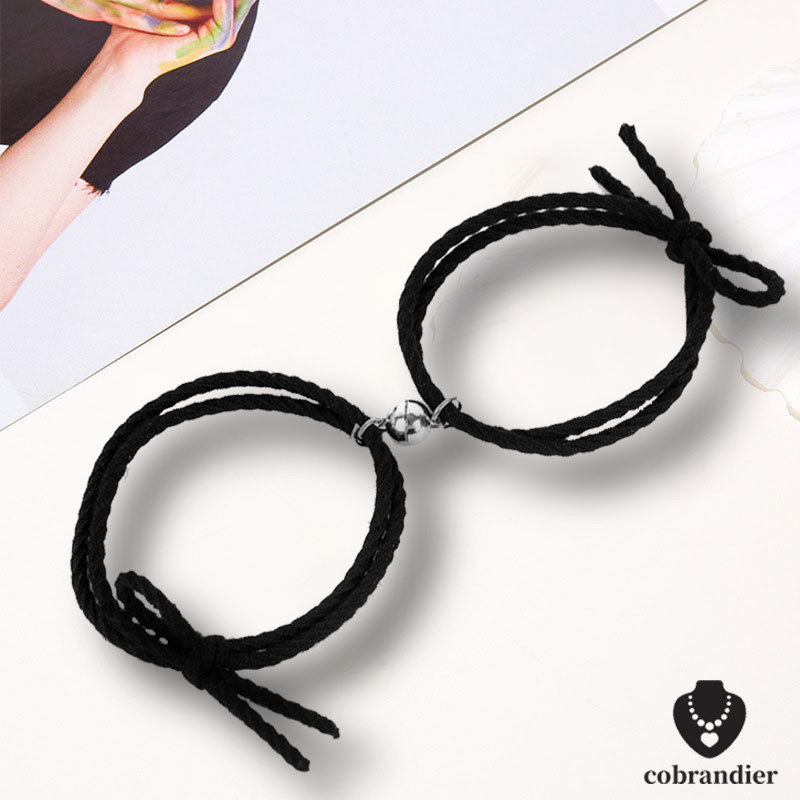 CODส่งเร็ว⚡สร้อยข้อมือยางแม่เหล็กสำหรับนักเรียน กำไลข้อมือคู่รักแบบเชือกแม่เหล็ก