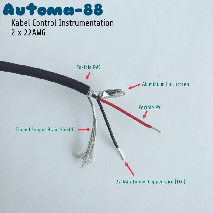 LT68 - ขายปลีกต่อ 1 เมตร UL-2464 Analog Instrument Control 2C 2 x 22AWG 22 AWG 2 Core ดีบุกทองแดงควบ