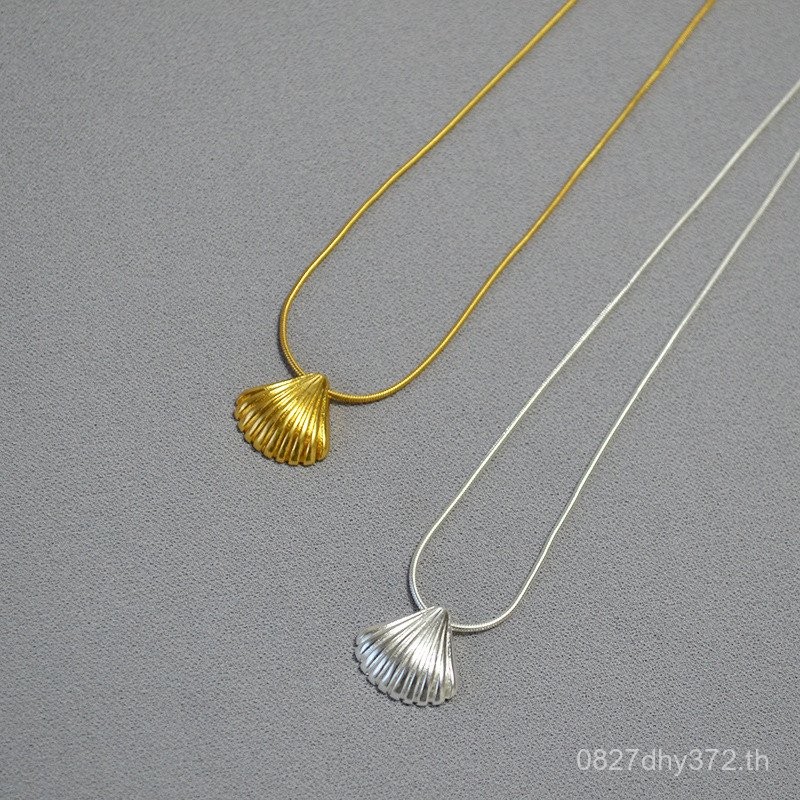 Fever Retro Distressed Shell Niche หญิง Art Simple Influencer สร้อยคอจี้ Classy Blogger เกาหลี