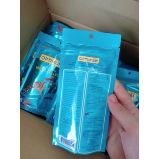 Optimum Micro pellet อาหารปลาเล็ก ปลาหางนกยูง อาหารปลานีออน เม็ดไมโคร น้ำไม่ขุ่น 50 g.