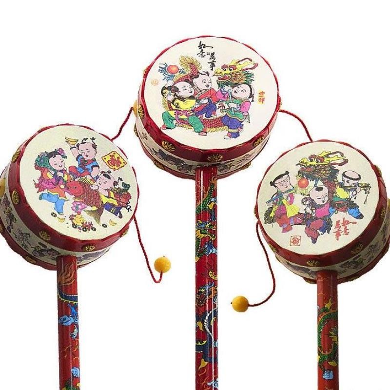 Old-fashioned Bulang Drum Wave Drum Hand Drum เหมาะสําหรับอายุ 14 ปีและเหนือ Y8.31