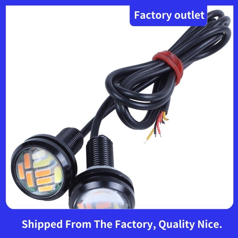 2 ชิ้น 12 โวลต์ 23 มิลลิเมตร Dual สี Switchback 4014 12 Led Drl Eagle Eye ไฟวิ่งกลางวัน