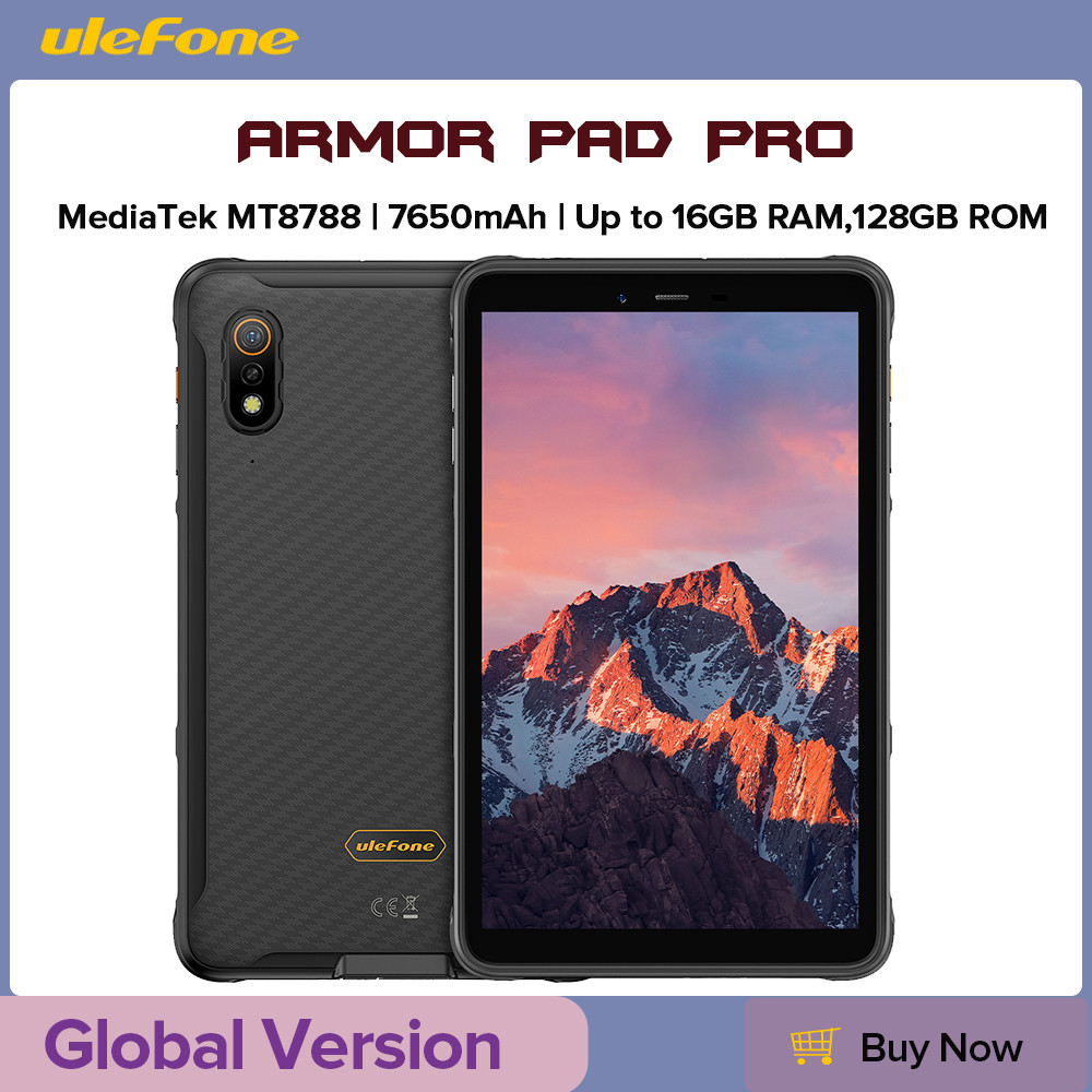 Ulefone Armor Pad Pro แท็บเล็ตที่ทนทาน IP68/IP69K 4G MT8788 16GB RAM(8GB+8GB RAM เสมือน) 128GB ROM 48MP 7650mAh Android 13