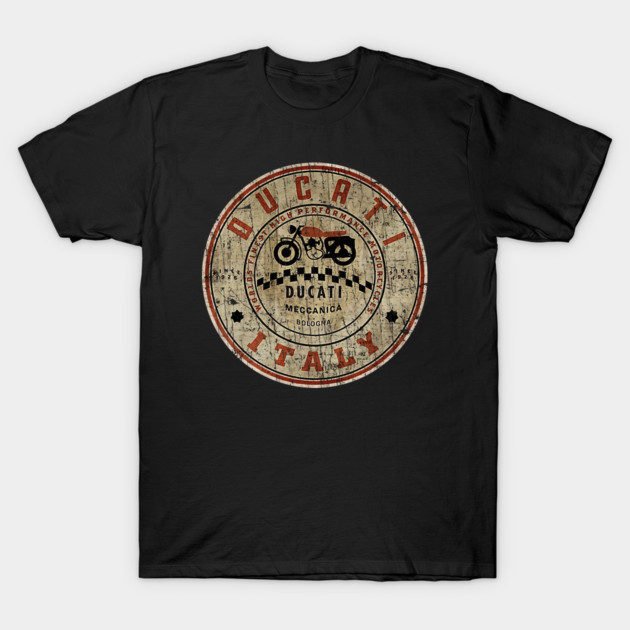 เสื้อยืด Vintage Vintage Style - Ducati motorcycles Italy T-Shirt แท้ Cotton 100% ต้านทานรอยยับ