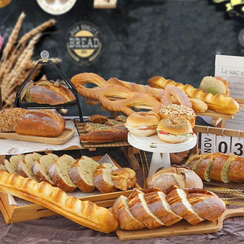 จําลองขนมปังปลอมรุ่นตกแต่งห้องตกแต่งห้องนั่งเล่นสร้างสรรค์ห้องครัวตกแต่ง Gourmet ปิกนิกยิง Props 19R