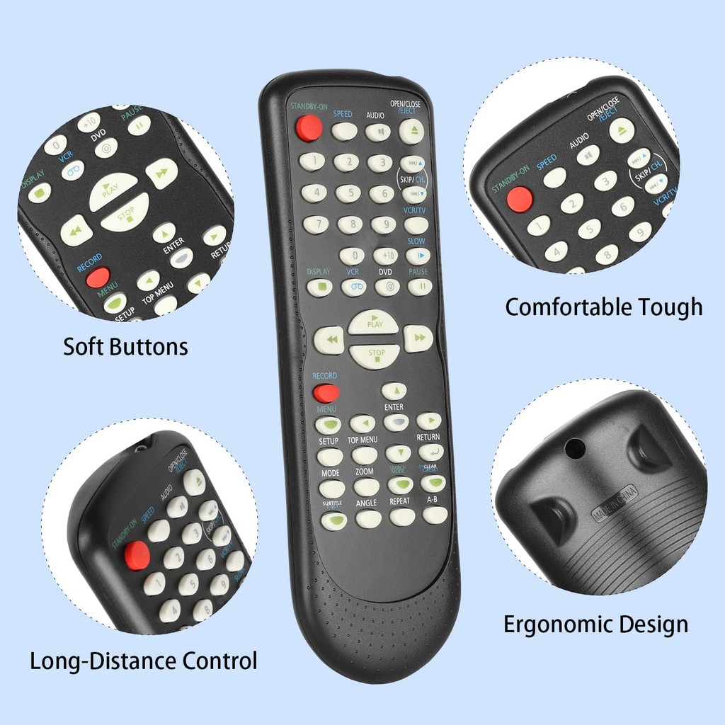 NB179UD NB179 รีโมทคอนโทรลเข้ากันได้กับ Magnavox DVD/VCR Combo MWD-2205 MWD2205 CMWD-2206 CMWD2206 M