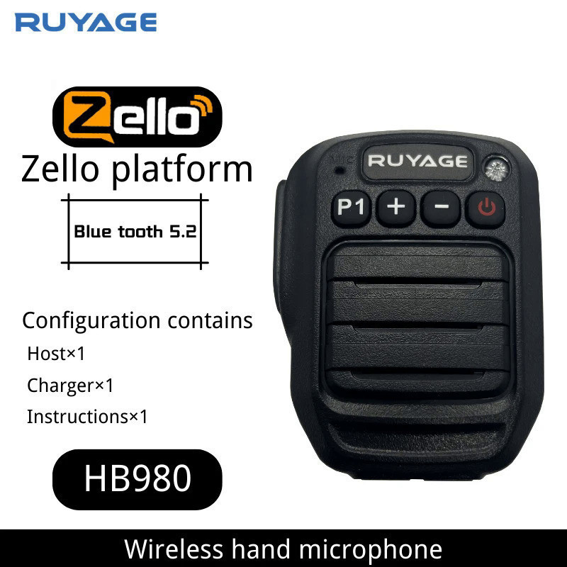 Ruayge Walkie Talkie PTT 1000mAh Battery Bluetooth Microphone Wireless for Iphone andAndroid Phone Z