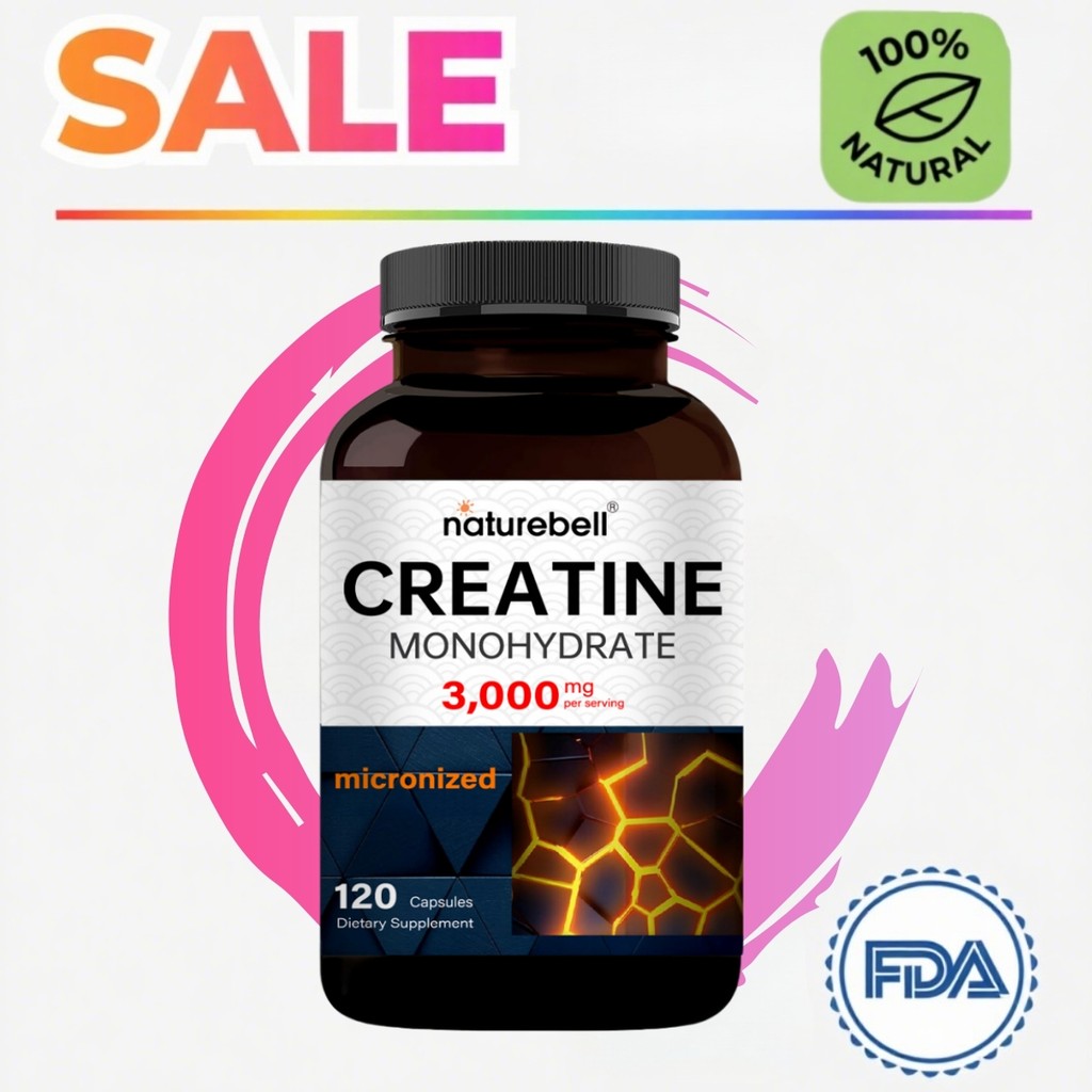 NatureBell Micronized Creatine Monohydrate Capsules ช่วยเพิ่มความแข็งแรงของกล้ามเนื้อและประสิทธิภาพการเล่นกีฬา