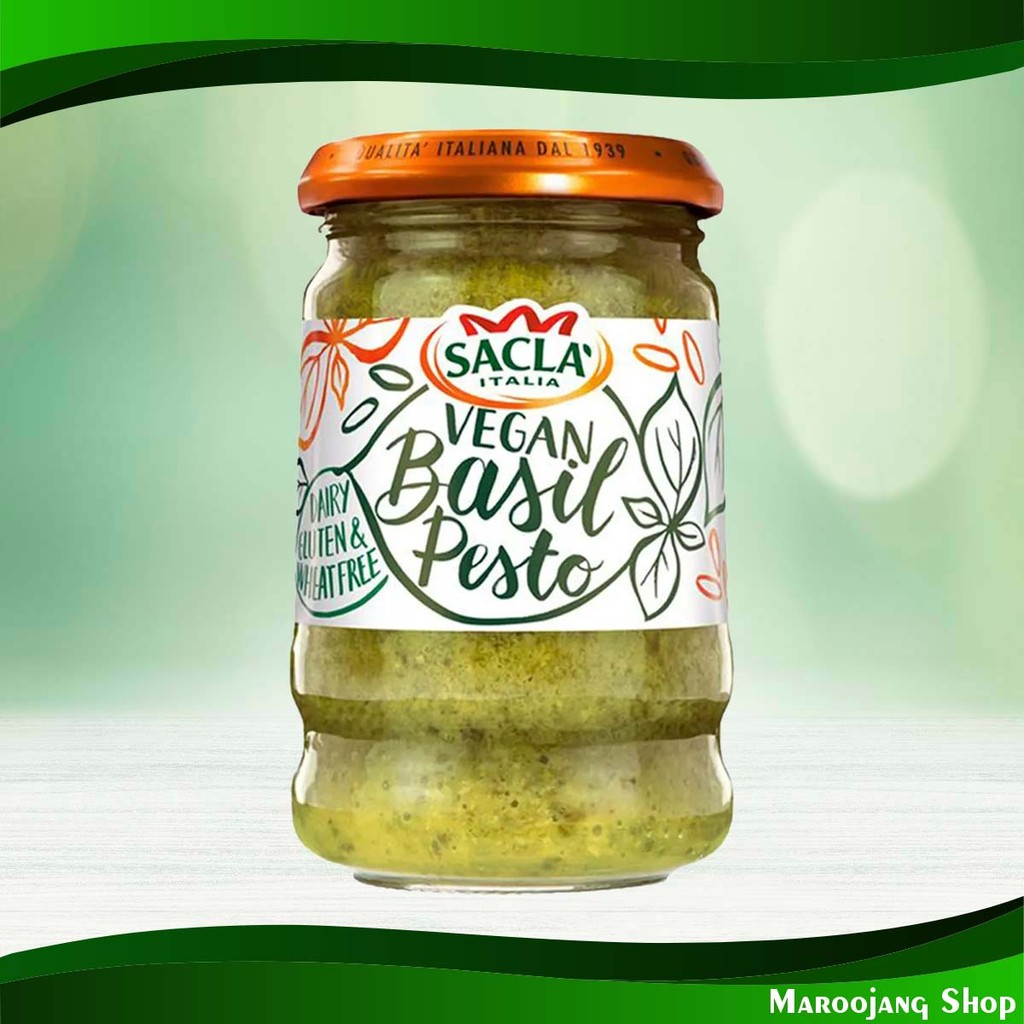 วีแกนเบซิลเพสโต้ซอส แซคล่า 190ก. Vegan Basil Pesto Sauce Sacla