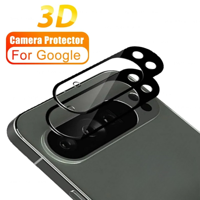 1-3 ชิ้น 3D สีดําขอบกล้องเลนส์สําหรับ Google Pixel 10 9 Pro XL กระจกนิรภัยฟิล์มแหวนฝาครอบเลนส์ด้านหล