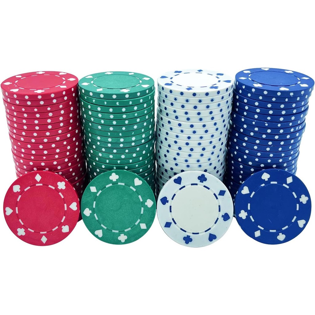 SEETOOGAMES Casino Poker Chips - 100 ชิ้น 11.5g ออกแบบติดตั้ง - 4 สี NGUI