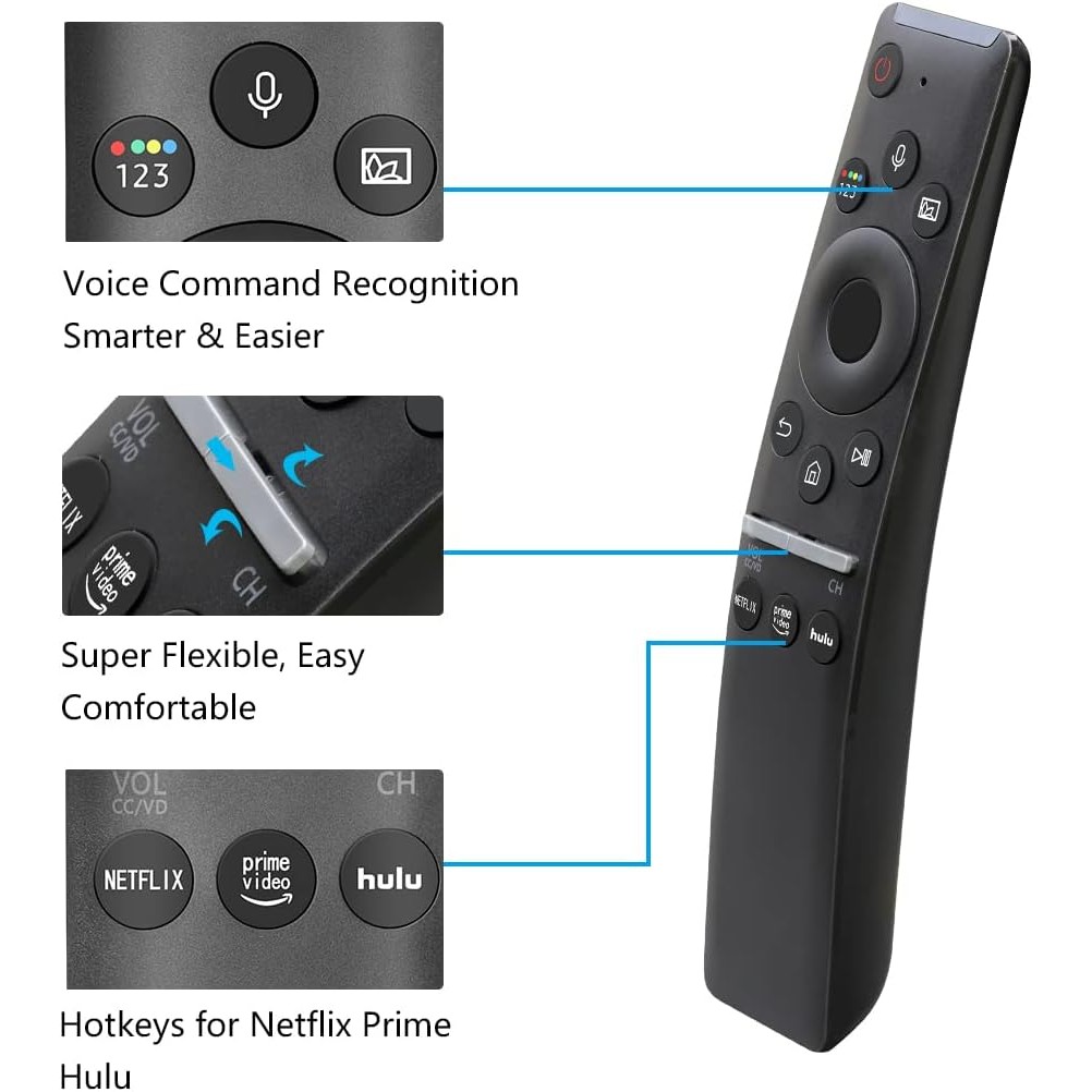 BN59-01312A RMCSPR1BP1 Voice Remote สําหรับ Samsung 4K สมาร์ททีวี QN43Q60RAF QN43Q60RAFXZA QN49Q60RA