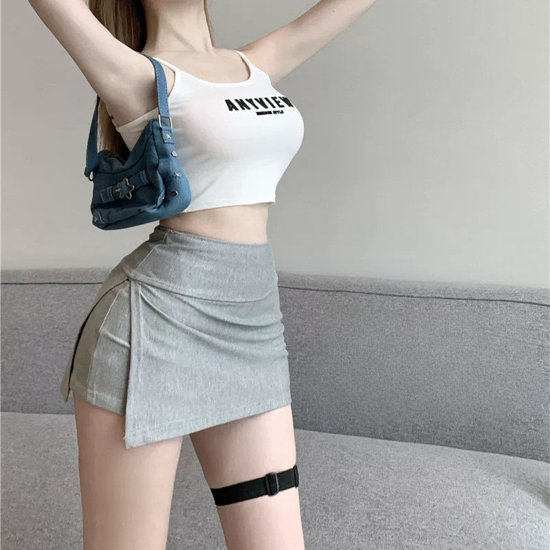 A开显瘦半身裙2024Z夏防走光a字运动短裤女孩服名A ด้านข้างแยกกระโปรงบาง 2024Z ฤดูร้อน mchudr688.my20250906