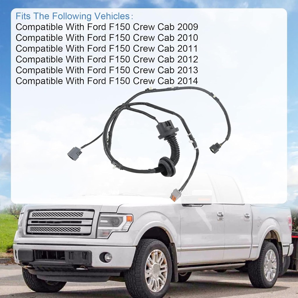 ไดร์เวอร์ด้านหลังด้านข้าง LH ประตูจัมเปอร์สายไฟใช้งานร่วมกับ 2009-2014 Ford F150 Crew Cab เปลี่ยน # 