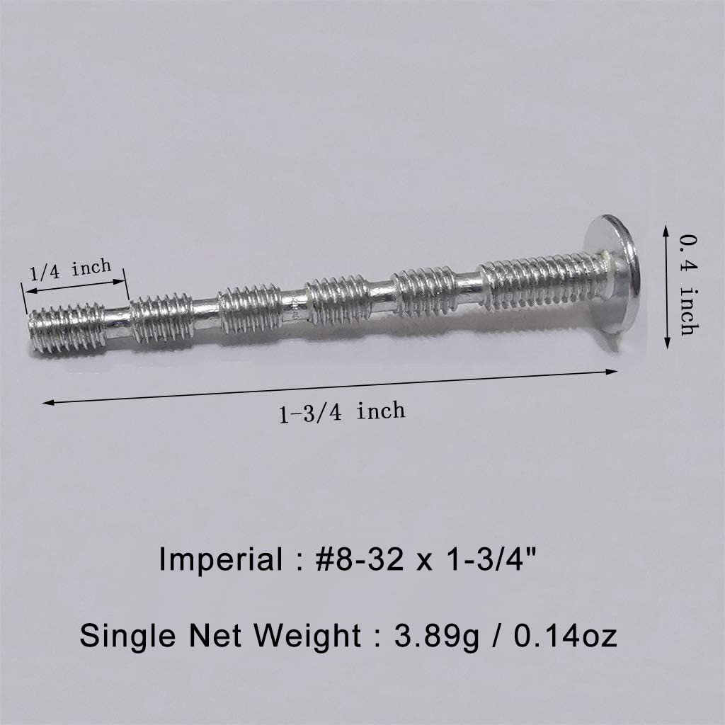 Truss Head Break Away สกรู, Imperial 8-32 ด้าย x 1-3/4", 80-Pcs/11ounces ยาว Slub Bolts สําหรับตู้ลิ