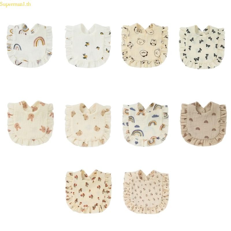 แฟชั่นที่ดีที่สุด PrintBurrp ผ้าขนาดใหญ่ Bib เด็กทารกเด็กผู้หญิง Ruffle Bib ผ้าพันคอคอ