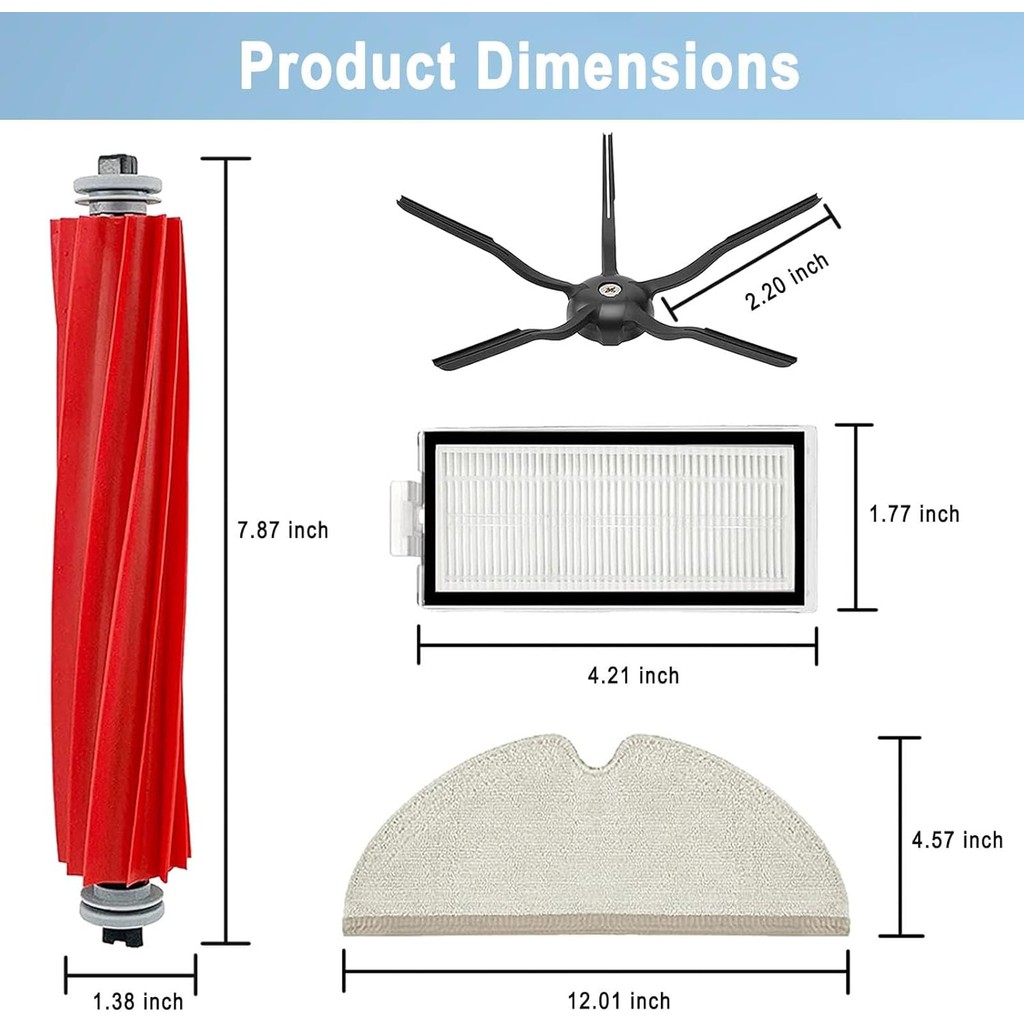 15 แพ็ค Q7 อุปกรณ์เสริมชุดใช้งานร่วมกับ Xiaomi Roborock Q7 / Q7+ / Q7 Max / Q7 Max+ หุ่นยนต์อะไหล่สู