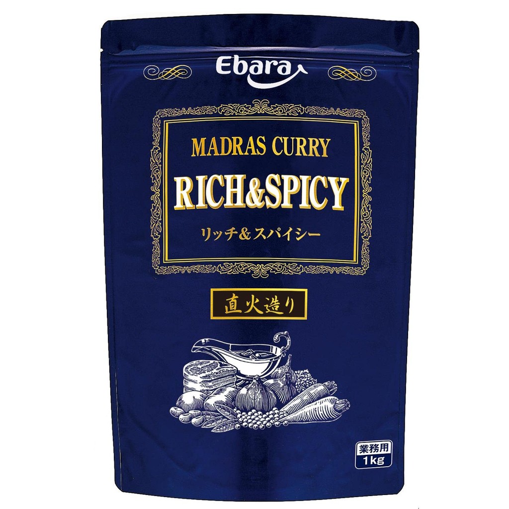 Ebara Madras Curry Rich & Spicy ( Curry Flakes Curry Roux ) 1kg x 2 pieces