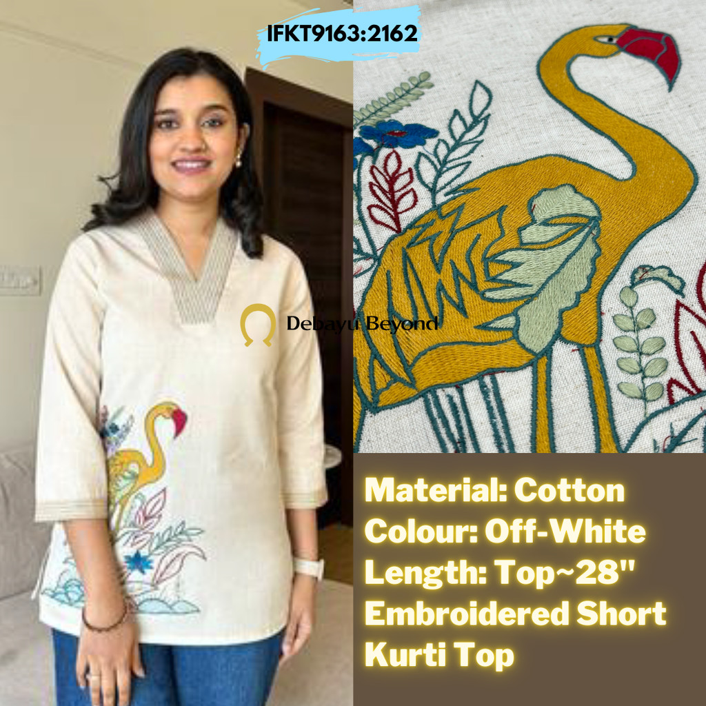 [Size S] Cotton Short Kurti - เฉพาะตัวท็อป