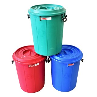 ถังน้ำพลาสติกกลม 72 ลิตร ตรางู GL22 (มี 3 สี) พร้อมฝาปิดและห…