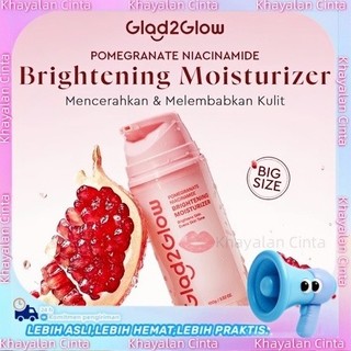 [ NEW]GLAD2GLOW Big Size 100g Brightening Moisturizer Pomegranate Niacinamide Extract Hitam Mencerahkan Wajah Pencerah