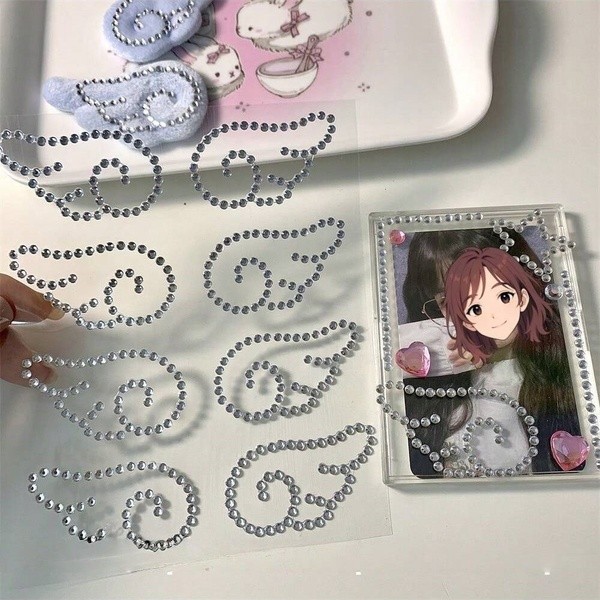 สติกเกอร์พลอยเทียมปีกเงินเกาหลี