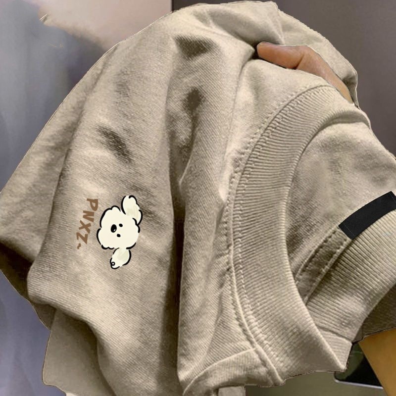 Top.street เสื้อยืด oversize ลายพิมพ์แฟชั่น แขนสั้น cotton100% เสื้อวินเทจ สไตล์เกาหลี ‘PNXZ dog’