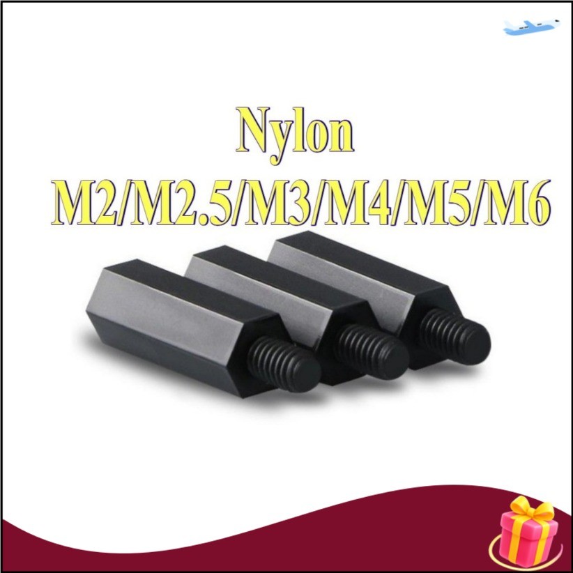 คอไนลอนหกเหลี่ยมหัวเดียว, คอลัมน์แยก, คอลัมน์รองรับ, คอลัมน์สเปเซอร์, สกรูแกนพลาสติก M2/M2.5/M3/M4/M