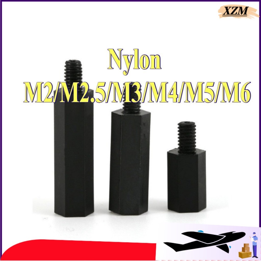 คอลัมน์ไนลอนหกเหลี่ยมหัวเดียว, คอลัมน์แยก, คอลัมน์รองรับ, คอลัมน์สเปเซอร์, สกรูแกนพลาสติก M2/M2.5/M3