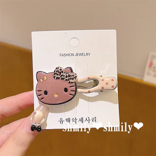 กิ๊บติดผมหน้าม้าและคลิป ลายจุดน่ารักสไตล์แมว ดีไซน์เหมือนใบเรียกเก็บเงินเป็ด